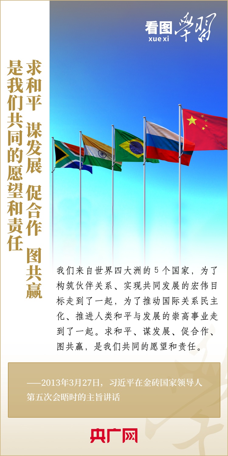 看圖學(xué)習(xí) | 金磚國(guó)家是守望相助的大家庭、合作共贏的好伙伴