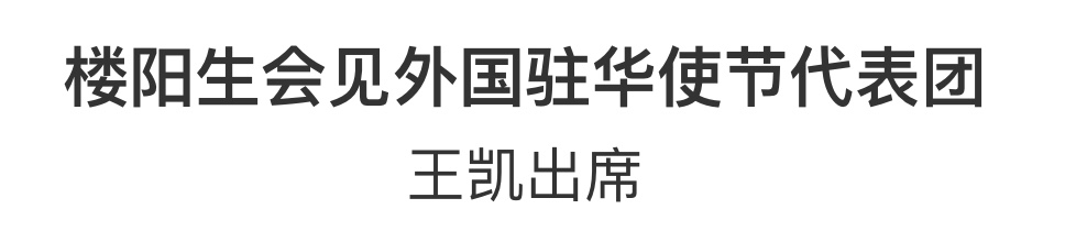 樓陽生會(huì)見外國駐華使節(jié)代表團(tuán)